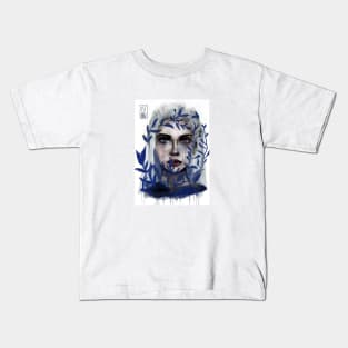 slavic mythology demon blue leafs Kids T-Shirt